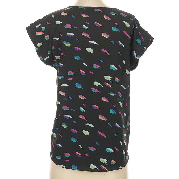 BCBGeneration Abstract Print Short Sleeve Flowy Top Shirt Blouse Tee S - Picture 2 of 2